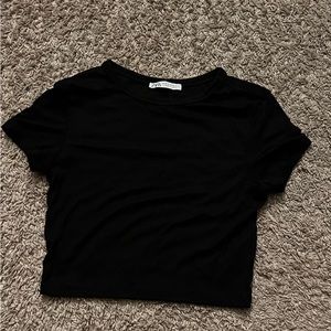 Zara black crop top